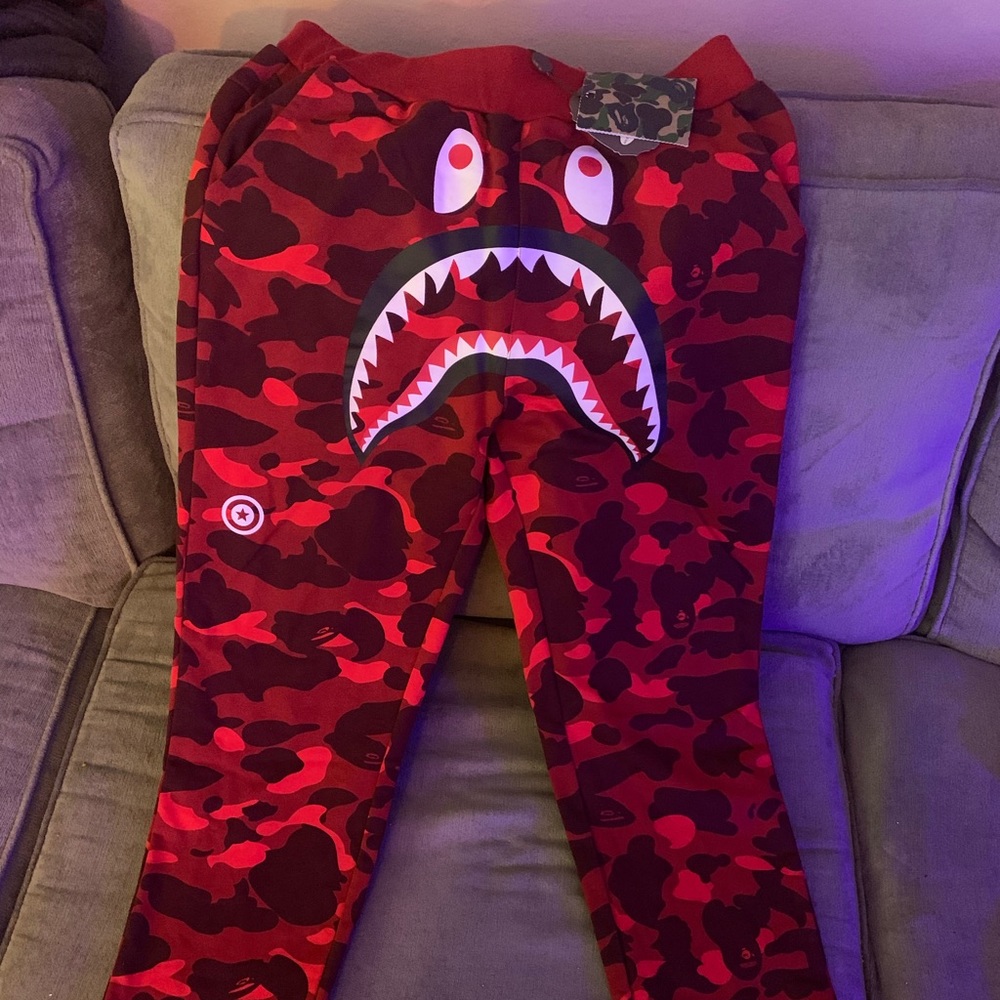 Red A Bathing Ape Pants New Large